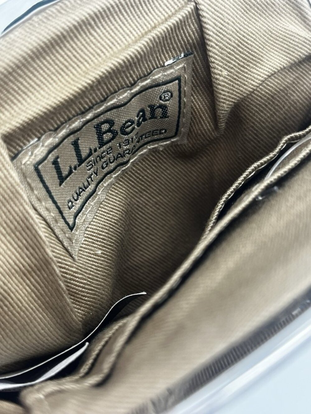 LL Bean Canvas Coin Purse Wallet Kiss Lock Closure Natural NWT - Picture 5 of 6